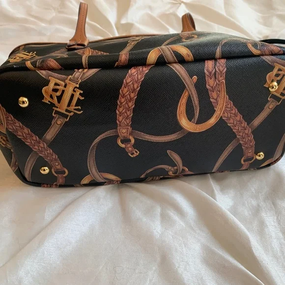 Lauren Ralph Lauren Black Print Handbag - Picture 5 of 8